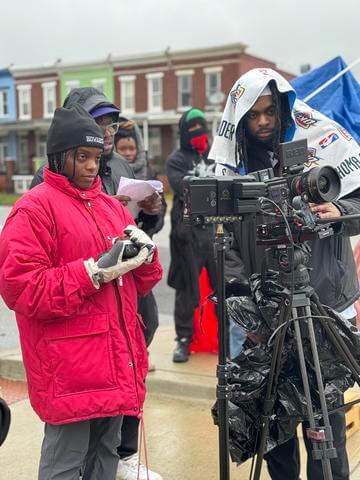 HU MFA Film students on set of film production