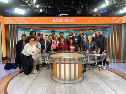 HU Faculty with CBS News anchors Gayle King, Nate Burleson and Vladimir Duthiers