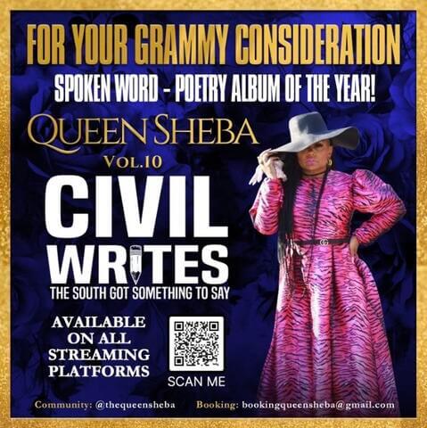 Queen of Sheba Grammy Nomination poster